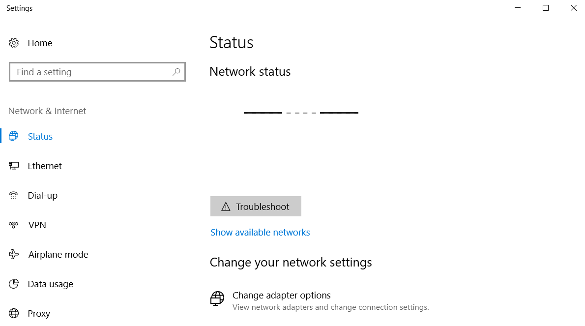 wi-fi missing from network & internet
